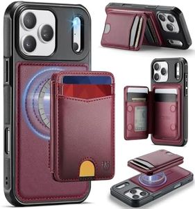 Usroom for iPhone 17 Pro Max Case Wallet Compatible with Magsafe, RFID Blocking Magnetic Card Holder 2 in 1 Detachable Kickstand Shockproof Phone Case for iPhone 17 Pro Max 6.9" Burgundy