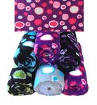 PnH Veterinary Bedding ® CIRCLES - NON SLIP - DOG BED - WHELPING FLEECE - Rubber Backed Vet Bed Roll/Pieces - Choice Of Colours And Sizes (75cm x 50cm, Purple with Pink Circles)