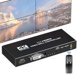 Video Wall Controller 2x2 4k, HDMI TV Video Wall Processor，4 tv Screens into 1 Wall Display with 180 Degree Rotate，Multiple tv Screens one Picture, 8 Splicing Modes 2x2,1x2,1x3,1x4,2x1,3x1,4x1