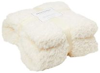 Brentfords Teddy Fleece Throw, Cream 200 x 240 cm, 100 Pour cent Polyester, Cream, King