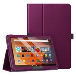 Fintie Folio Case for All-New Amazon Fire HD 10 and 10 Plus Tablet (13th/11th Generation, 2023/2021 Release) 10.1" - Slim Fit Standing Cover with Auto Sleep/Wake, Purple