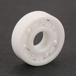 8 Pcs White Full Ceramic 608 Miniature Bearing 8x22x7mm for Longboard, Inline Skates, Skateboard, Scooters, Skateboard