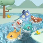 SUPER TOY Bath Toys, Cute Swimming Turtle Baby Bath Tub Toys for Toddler 1-5, Water Pool Floating Wind Up Toys for 1 Year Old Boy Girl Gifts, Infant Toddlers Kids Bathtub Toys, 3 Pack