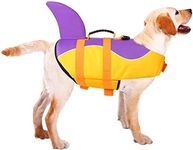 ASENKU Dog Life Jacket Pet Life Safety Vest for Swimming Boating, Dog Shark Life Jackets Dog Lifesavers Swimsuits for Pool, Dog Water Floatation Vest for Small Medium Large Dogs, Purple, X-Large