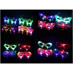 favela birthday return gifts for kids & party supply gift item- flashing party light up led goggles glasses toy best gift for boys & girls (pack of 6)- Multi color
