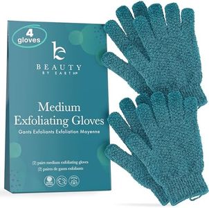 Exfoliating Glove (4 Pcs, 2 Pairs) - Medium Exfoliate Glove for Dead Skin Bath Exfoliating Gloves for Shower Spa Massage Body Scrub - Shower Gloves Exfoliating for Women & Men