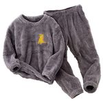 Boys Girls Fleece Pajama Set Winter Warm Plush Tops and Bottoms Soft Comfy 2 Piece Loungewear for Unisex Child PJS