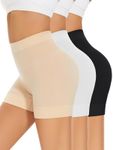 SIMIYA Slip Shorts for Women Under Dress, 3 Pack Seamless Shapewear High Waist Tummy Control Underwear Yoga Shaper Boyshort