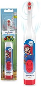 Spinbrush Super Mario Kid’s Electric Battery Toothbrush, Soft, 1 ct, Character May Vary