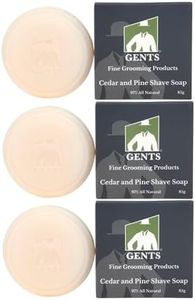 G.B.S Men's Cedar and Pine Shaving Soap with Shea Butter and Glycerin, Pack of 3 (3oz Each)