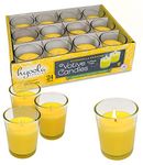 Hyoola Citronella Candle Votives in Glass Cup - 24 Pack - Indoor and Outdoor Decorative and Mosquito, Insect and Bug Repellent Candle - Natural Fresh Scent – 12 Hour Burn Time