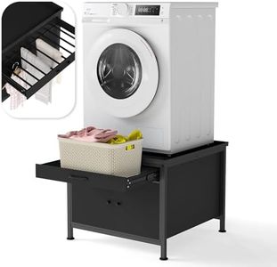 HIDODO Washer and Dryer Pedestals, 29” Heavy Duty Laundry Pedestal with Storage Cabinet and Laundry Basket Shelf, Universal Washing Machine Stand, 700 LBS Capacity, Black