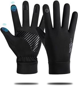 KEJIKO Winter Thermal Touchscreen Gloves for Men Women - Unisex Anti-Slip Silicone, Warm Lined Insulated Cycling, Windproof Sports for Hiking, Camping - Black M