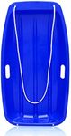 MONBAR Plastic Snow Sleds for Kids and Adult, 35”Snow Sled Sleds for Snow Toboggan Sled for Toddlers with 2 Handles and Pull Ropes Toddler Sled for Outdoor Winter Slider Downhill,Blue