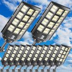 loyoele 3200W Solar Street Lights Outdoor 240000 Lumens Solar Flood Lights with Remote Control & Motion Sensor, Waterproof IP66 Dusk to Dawn Solar Lights for Garden,Yard, Path, Parking Lot 12-Pack