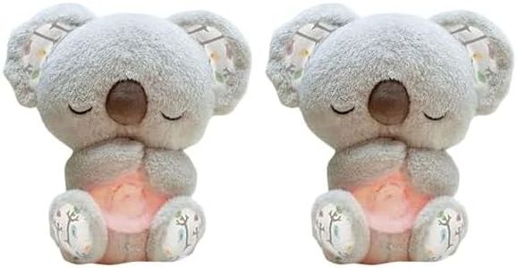 Generic Sleeping Plush Koala 2PCS Relief Koala Breathing Stuffed Animal Panic Attack Relief Featuring Musical Lighting and Breathing Rhythm, with Four Adjustable Modes., Grey