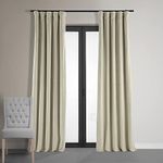 HPD Half Price Drapes Signature Velvet Thermal Blackout Curtains for Living Room 108 Inch Long (1 Panel) Rod Pocket Insulated Blackout Curtains for Bedroom Window Curtains, 50W x 108L, Cool Beige