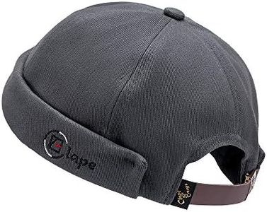 CLAPE Cuffed Docker Cap Hats Beanie Sailor Cap Worker Hat Retro Brimless Hat