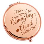 Gevody Aunt Gifts from Niece Nephew Pocket Compact Makeup Mirror Auntie Appreciation Gift Birthday Gifts for Women Aunt Thank You Gifts Christmas Travel Cosmetic Mirror Gifts for Auntie