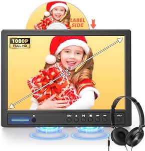 Arafuna 12" Portable DVD Player for Car with Headphone, Car DVD Player with Headrest Mount, Suction-Type Disc in, Headrest DVD Player Support HDMI Input, AV in/Out,1080P Video, USB/SD Card Reader