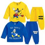 Kuchipoo Baby Boy Regular Fit Cotton T-Shirts and Pyjamas Set (© Disney-PSUT-104, 6-7 Years, Multi-Colored)