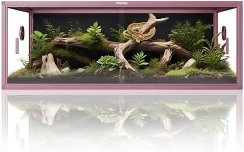 Phailozoo Stackable Reptile Enclosure, 85 Gallon Reptile Tank for Bearded Dragon, Snake, Ball Python, Colorful Aluminum Frame & Front Opening Tempered Glass Door with Handles for Easy Maintenance