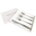 Personalised Children's Cutlery Set Engraved Kid Knife Fork Spoon 4pcs Stainless Steel Kids Toddler Cutlery Set Gift with Any Name with Gift Box for Christmas Hand Finished in UK (Star)