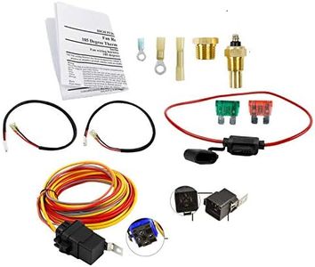 Dual Electric Cooling Fan Wiring Install Kit 185 Degree On 165 Off Engine Fan Thermostat Temperature Switch 40/50 AMP Relay Kit