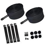 2 PACK 20 x 1.75/1.95/2.125 Bike Inner Tube with Bike Tube Repair Tool Kits, 4 Tire Levers, 6 Self-Adhesive Round Patches, 1 Metal Rasp, 2 Schrader Valve, Replacement Bike Bicycle Inner Tubes