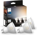 Philips Hue White Ambiance Smart Spotlight 3 Pack LED [GU10 Spotlight] - 350 Lumens (50W equivalent). Works with Alexa, Google Assistant and Apple Homekit