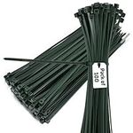 Bolt Dropper Cable Zip Ties 10'' - Heavy Duty Zip Ties for Outdoor, Indoor Use - Electrical Cable ties for Home & Office Cable Management - Reusable Twist Ties, Garden Ties - Green - Set of 100