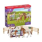 schleich HORSE CLUB — 42433 Lisa's Tournament Training Horse Playset, 17-Piece Equestrian Playset with Lisa Doll, Appaloosa Horse Figures, Horse Toys for Girls and Boys Ages 5+