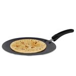 Prestige Aluminium Omega Select Plus Non-Stick Concave Tawa, 28 cm, Black