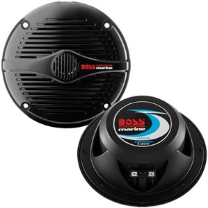 BOSS Audio Systems MR50B 5.25 inch Marine Stereo Boat Speakers - 150 Watts (pair), 2 Way, Full Range, Tweeters, Coaxial, Weatherproof, Sold in Pairs
