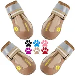 QUMY Dog Shoes for Large Dogs, Medium Dog Boots & Paw Protectors for Winter Snowy Day, Summer Hot Pavement, Water-Resistant in Rainy Weather, Outdoor Walking, Indoor Hardfloors Skid-Resistant Sole