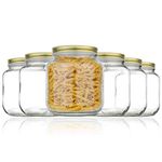 6 Pack of Mason Jar Half Gallon Wide Mouth with Airtight Metal Lid - Safe for Fermenting Kombucha Kefir, Herb Drying & Extraction Curing Pickling, Storing and Canning - BPA-Free by kitchentoolz