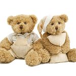 Nleio Teddy Bear Stuffed Animals, 28cm/15.7" 2pcs Stuffed Bear in Diffreent Size Shape, Small Teddy Bear Soft Plush Toy for Kids Baby Girlfriends Birthday/Christmas/Valentine's Day