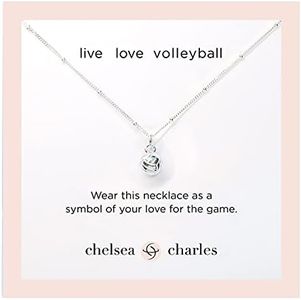 CC Sport Volleyball Charm Necklace for Girls - Silver