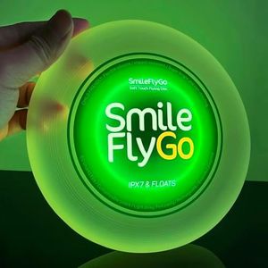 Light Up Flying Disc Toy, LED Glow Disc - Silicone, IPX7 Waterproof, Floating, Rechargeable, Essential for Water Games, Pool Parties, Camping, Beach - Gift for Kids, Teens, Boys & Girls