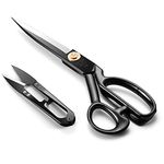 Sewing Scissors - Fabric Scissors 10 inch - Tailor's Dressmaking Shears Heavy Duty for Fabric, Leather Cutting, Sewing, Dressmaking, Tailoring, Altering (Right-Handed, Black)