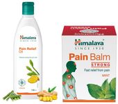 Himalaya Pain Balm Strong Fast Relief From Headache And Neck Pain Ayurvedic 45G & Himalaya Pain Relief Massage Oil - 100ml