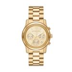 Michael Kors Stainless Steel Runway Analog Gold Dial Women Watch-Mk7323, Gold Band