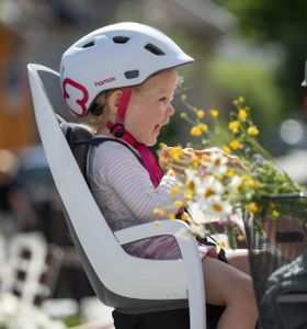 Hamax Caress Kids Bike Seat with Carrier Adapter – White/Black