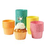 Katbite Cupcake Cases 160pcs, Heavy Duty Baking Cups, Greaseproof Paper Muffin Liners, Disposable Muffin Cases for Weddings, Birthdays, Parties - Yellow, Orange, Red, Green