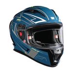 Royal Enfield Speedx Full Face Gearup Id Abs Gl ISI and DOT Certified Riding Helmet Teal (XL) 62 with Anti-Fog Pinlock System, Better Scratch Resistance, Dual Eps for Perfect Fitting & Absorb Impact.