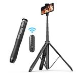 ATUMTEK 1.3m Selfie Stick Tripod, All in One Extendable Phone Tripod Stand with Bluetooth Remote 360° Rotation for iPhone and Android Phone Selfies, Video Recording, Vlogging, Live Streaming Black