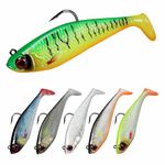 TRUSCEND Pre-Rigged Soft Fishing Lures, Well-made Easy Catching Lures for Family Fishing, Great Action Swimbait with Spinner, All-conditions Fishing Gear for Bass Trout Walleye, Crappie Fishing Jigs