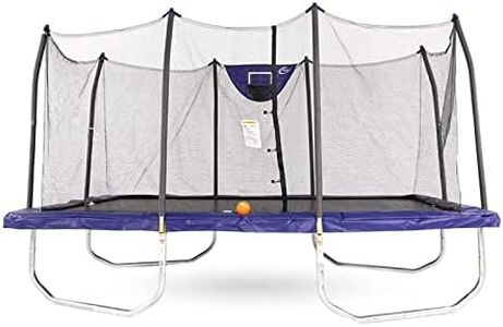 Skywalker Trampolines 15'X 9' Rectangle Trampoline with Enclosure Net & Basketball Hoop - Blue