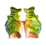 Coddies Fish Flip Flops | The Original Fish Slippers | Funny Gift, Unisex Sandals, Bass Slides, Pool, Beach & Shower Shoes | Men & Women, Green, 7-8 Women/5-6 Men