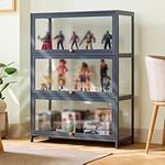 Curio Display Cabinet, Bamboo Storage Cabinet, With Acrylic Glass Door 1-3 Tier Display Cabinet, Storage Cabinets And Bookcase for Playroom, Strong Load-bearing Capacity ( Size : 60*106*32cm/23.6*41.7